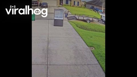 Ghost Fridge Drifts Up Driveway || ViralHog