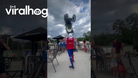 Amazing Tyler Balances a Stroller on his Chin || ViralHog