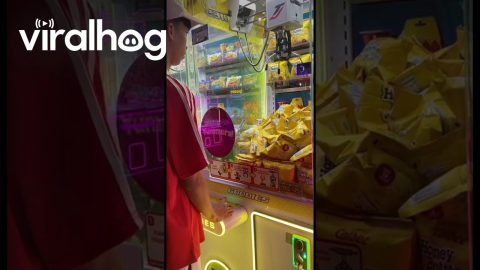 Claw Machine Rejects Double Prize || ViralHog