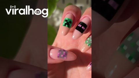 Glowy Minecraft Nails || ViralHog