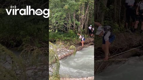 Crossing A River In The Arkhyz Mountains || ViralHog