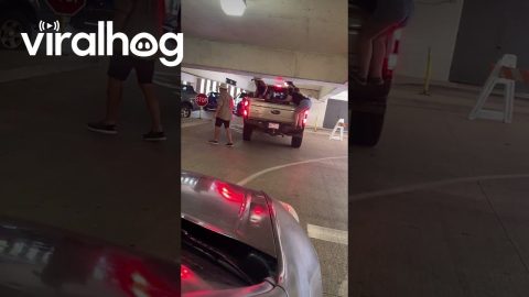 Crowd Helps Weigh Down Too-Tall Truck || ViralHog