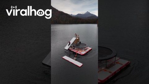 Friends Built a Floating Water Trampoline || ViralHog