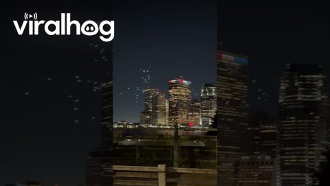 Strange Lights Spotted Floating Above New York City || ViralHog