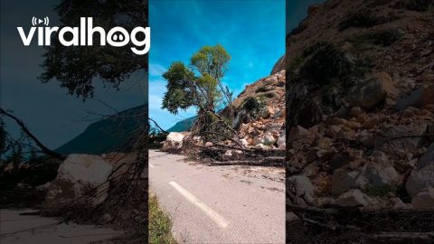 Major Rock Slide One Year Ago at Vercors Mountain || ViralHog