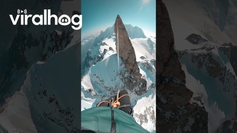 Highline Walk between Dent du Géant and Mont Mallet || ViralHog