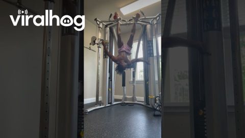 Feet Get Stuck in a Work Out Machine || ViralHog