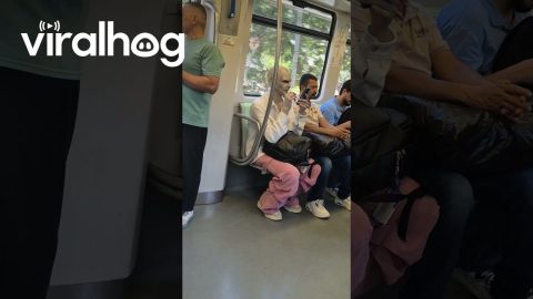 Space Alien Rides Public Transit || ViralHog