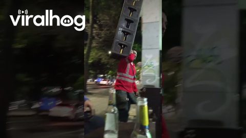 Man Carries Five Full Cases on His Shoulder || ViralHog