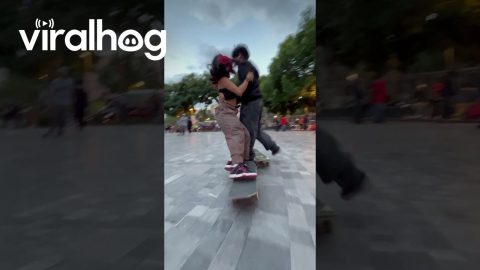 Skater Girl Collides With a Boy || ViralHog