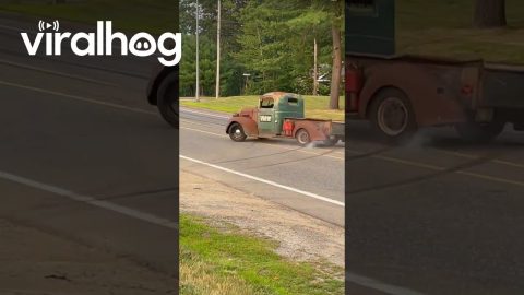 Old School Truck Does Burnout || ViralHog