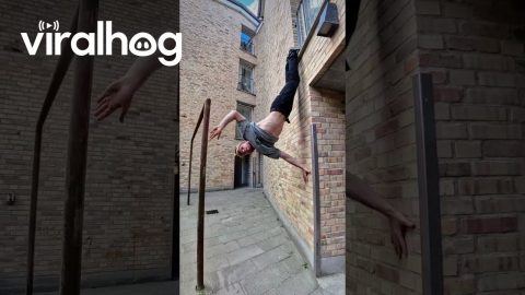 Parkour on an Old Drying Rack || ViralHog