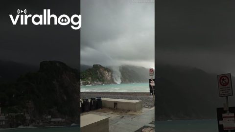 Waterspout Sighted Off the Coast of Camogli || ViralHog