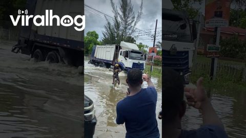 Jamaican Biker Feels The Water || ViralHog
