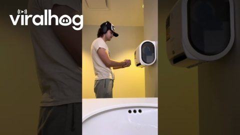 Losing Rock Paper Scissors To Paper Towel Dispenser || ViralHog