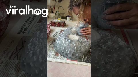 Using Bubbles to Create Unique Patterns on Ceramic Bowls || ViralHog