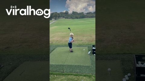 2-Year-Old Rory Takes Over the Driving Range in Waco || ViralHog