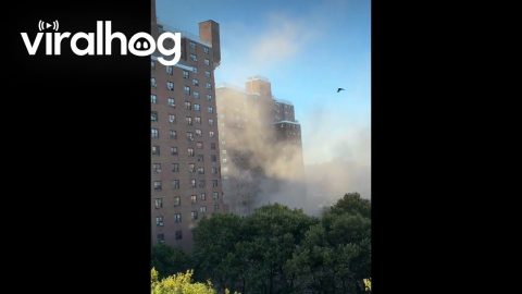 NYCHA Mitchel Housing Chimney Collapses || ViralHog