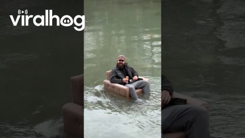 Man Turns River Fall Into Photo Op || ViralHog