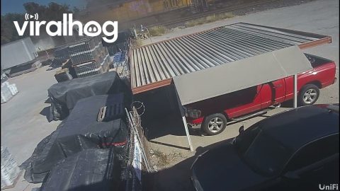 Train Collides With 18-Wheeler Stuck on the Tracks || ViralHog