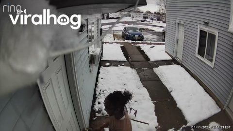 Brother Gets Instant Karma as Snow Dumps on Him || ViralHog