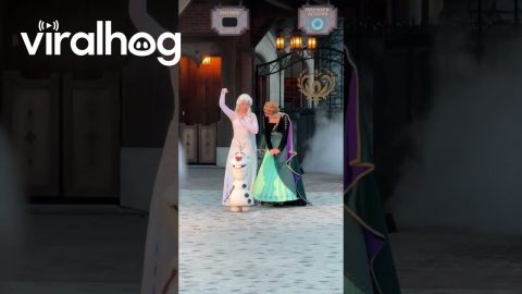 Anna, Elsa and Olaf at World of Frozen, Paris || ViralHog