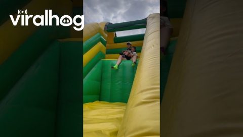 Bounce House Is Not What Dad Expected || ViralHog