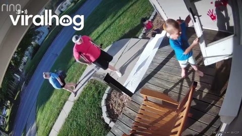 Rushing Amputee Husband Forgets to Grab Leg || ViralHog