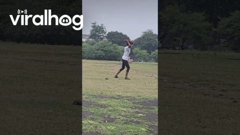 Man Falls While Throwing a Shot Put Ball || ViralHog