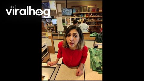 Customer Pranks Cashier By Paying With Tea Box || ViralHog