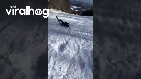 Snowboarder Falls Over On Mount Myōkō || ViralHog