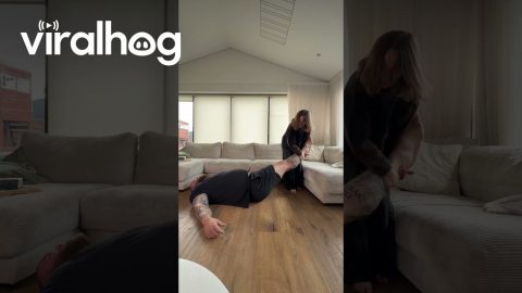 Couple Attempts To Lift Each Other Onto Couch || ViralHog