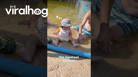 Mean Parents Stop Son From Eating Beach Sand || ViralHog Shorts