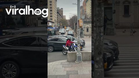 Police Chase Motorcycles Around 96th Street Station || ViralHog