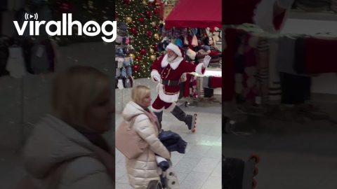 You Can Recognize a Real Santa Claus by His Roller Skating || ViralHog
