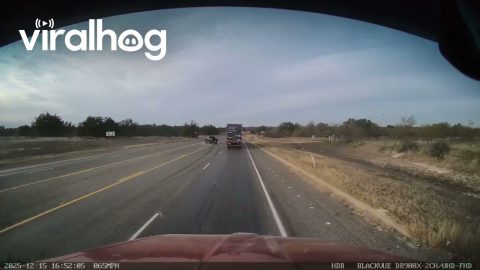 Impatient Truck Veers Off Highway Into Ditch || ViralHog