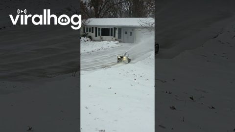 Robot Clears Snow in Driveway || ViralHog