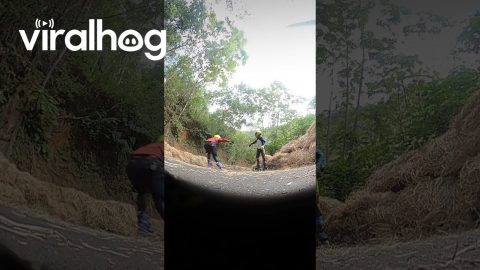 String Of Inline Skaters Fall On Practice Run || ViralHog