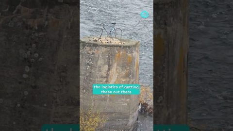 Mysterious Bicycles On Spokane River Pillars || ViralHog Shorts