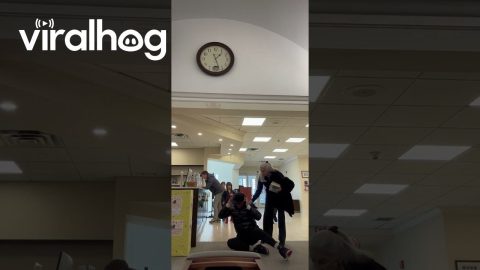 Man has a Dramatic Fall at the Library || ViralHog
