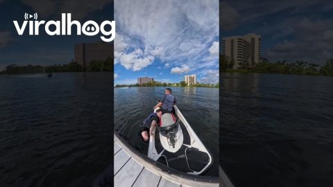 Man Struggles to Get Off Jet Ski || ViralHog
