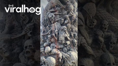 Close-Up Of Mysterious Game Statue That Appeared In Desert || ViralHog