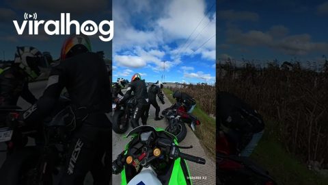 My Friend Got Stuck Getting Off His Motorcycle || ViralHog