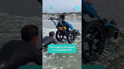 Accessible Surfing on Stand Up Paddle Board || ViralHog Shorts