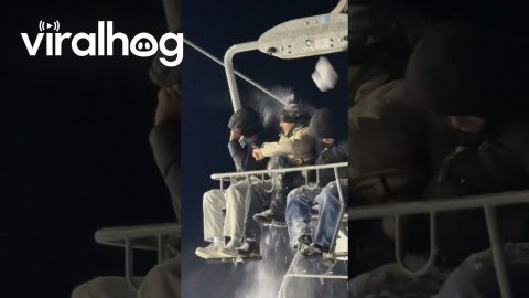 People Getting Hit by Snowballs Nonstop on a Chairlift || ViralHog
