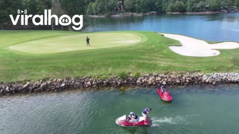 Golfing on a Jet Ski || ViralHog