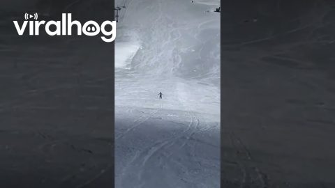 Fast Descent Skiing on the Snowy Slopes in Chamonix-Mont-Blanc || ViralHog