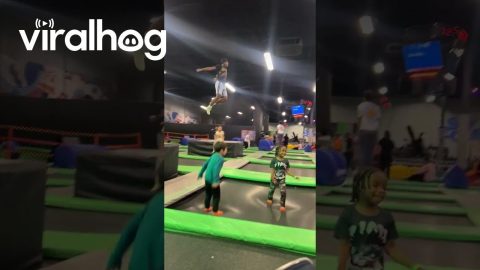 Guy Visits Trampoline Park To Jump || ViralHog