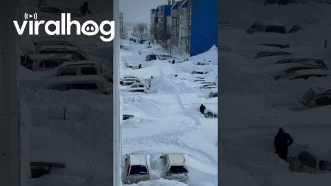 People Dig Out Their Cars After Massive Snowfall in Kamchatka, Russia || ViralHog