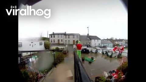 Festive Delivery Fail as Driver's Van Rolls Away || ViralHog